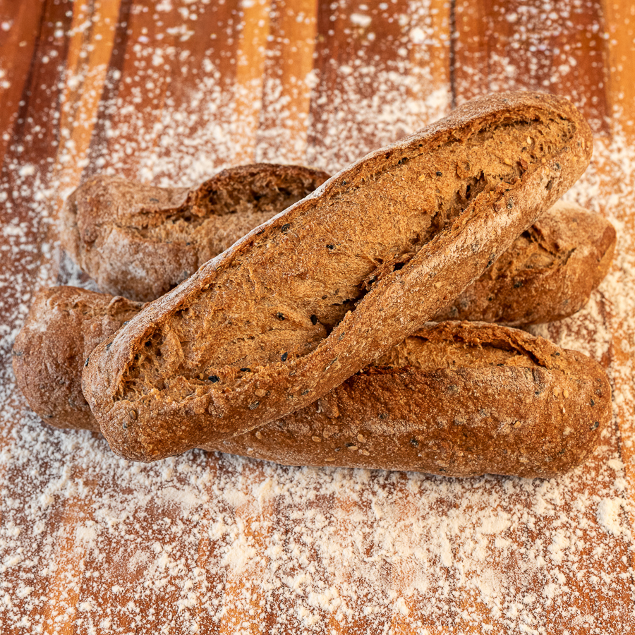 Baguette Grâu: 100% Integral y Multigrano (18h)